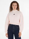 Tommy Jeans Mock Neck Badge Boxy Cropped Sweatshirt